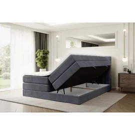 altdecor Boxspringbett OTTA KING - 160x200 - H3/H4 - Dunkelgrau
