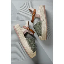 aniston shoes Plateausandale Damen Khaki/Braun 37