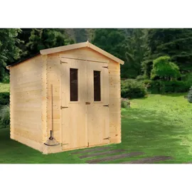 TIMBELA Holz-Gartenhaus M343C+M343G 3,53 m2 mit kleinen Fenstern und Boden