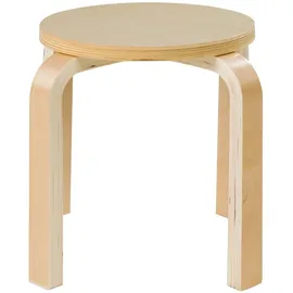 Home4You Kinderhocker 4er Set H 30 cm Birke massiv beige