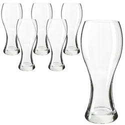 6er Set Weizenbiergläser klar 0,5L Weißbier-Glas klassisch Hefeweizen Bier-Glas