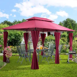 CASARIA Pavillon Topas 3 x 4 m inkl. Seitenteile Bordeauxviolett
