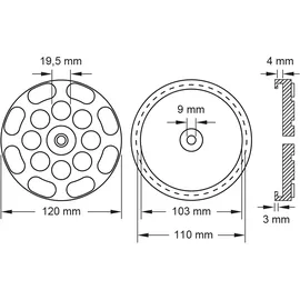 KS Tools Hebebühne Gummi Ø 120 mm mehrfarbig