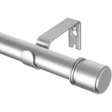 HOTOZON Silber 25 mm Durchmesser Vorhangstange Ausziehbare 80-218 cm, Teleskop Gardinenstange Fenster mit Kappenknäufen mit Halterungen