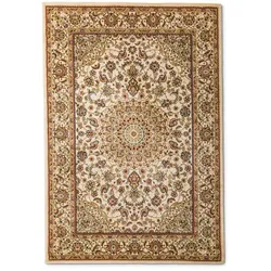 Orientteppich Kaschan 200 x 290 cm Polypropylen Beige Creme