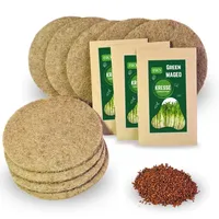 Green MaGeo - Anzuchtmatten Set mit Kressesamen - 9 x Anzuchmatten mit 11cm Durchmesser, 5mm Dicke - 3 x MAXI Kressetüten mit Kressesamen