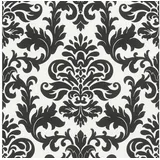 Rasch Textil Rasch Tapete 278507 - Schwarz-Weiße Tapete mit geschwungenen Ornamenten im Barock-Stil - 10,05m x 10.05 m Schwarz Weiß Wohnzimmer Flur Büro Küche Wohnräume