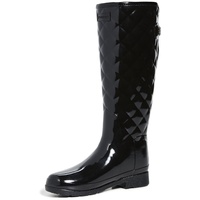 HUNTER Unisex Quilted Gummistiefel, Black, 38 EU - 38 EU Schmal