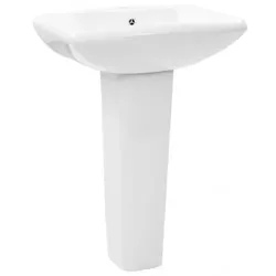 Freistehendes Waschbecken mit Säule Keramik | vidaXL : Farbe - Weiss