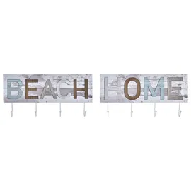 DKD Home Decor Wandgarderobe Strand 45 x 5 x 23 cm Holz Metall