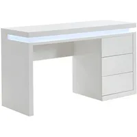Vente-unique Schreibtisch mit 3 Schubladen & LED-Beleuchtung - MDF