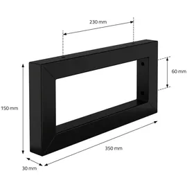 ML-Design Wandkonsole Schwarz, Metall, 15x3x35 cm, Wohnzimmer, Regale, Wandboards