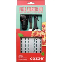 Cozze Pizza Starter-Set 3-teilig bestehend aus Pizzaschaufel Thermometer und Pizzaschneider