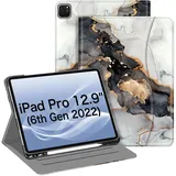 Fintie Folio-Hülle für iPad Pro 12.9 Zoll (5. Generation) Wolken-Marmor