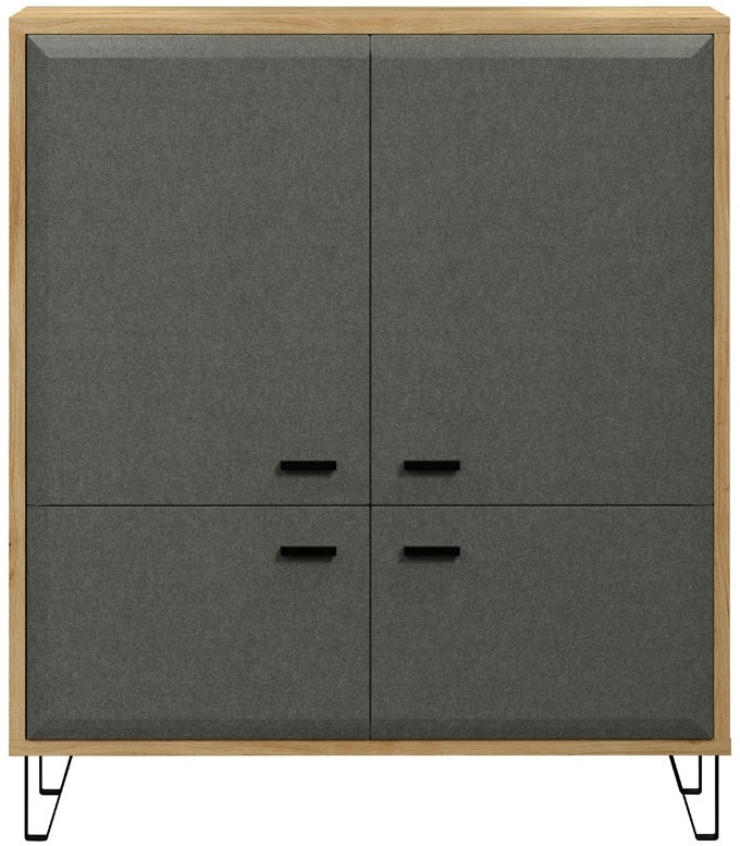 Preisvergleich Produktbild Blanshe Sideboard 4 Türen, grau.