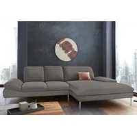 W.SCHILLIG Ecksofa enjoy&MORE, Designsofa, elegant und bequem, L-Form, mit Sitztiefenverstellung, Füße silber matt, Breite 310 cm grau