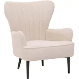 MCW Lounge-Sessel MCW-K37 Chenille 500 g/m2 80 x 90 x 85 cm creme-beige mit Kissen