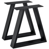 [en.casa]® 2er-Set Tischgestell Trapezförmig 40x10x40 cm Metallgestell Schwarz