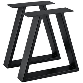 [en.casa]® 2er-Set Tischgestell Trapezförmig 40x10x40 cm Metallgestell Schwarz