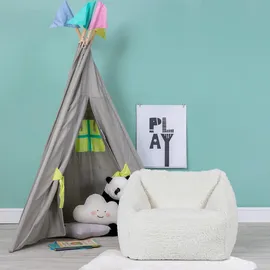 I.C.O.N. icon Sitzsack Creme, Kunststoff, 100 L, 1-Sitzer, 55x44x55 cm, Hergestellt in Deutschland, Wohnzimmer, Hocker, Sitzsäcke, Kindersitzsäcke