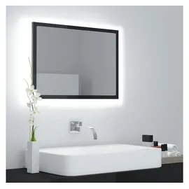 vidaXL LED-Badspiegel Hochglanz-Schwarz 60x8,5x37 cm Acryl