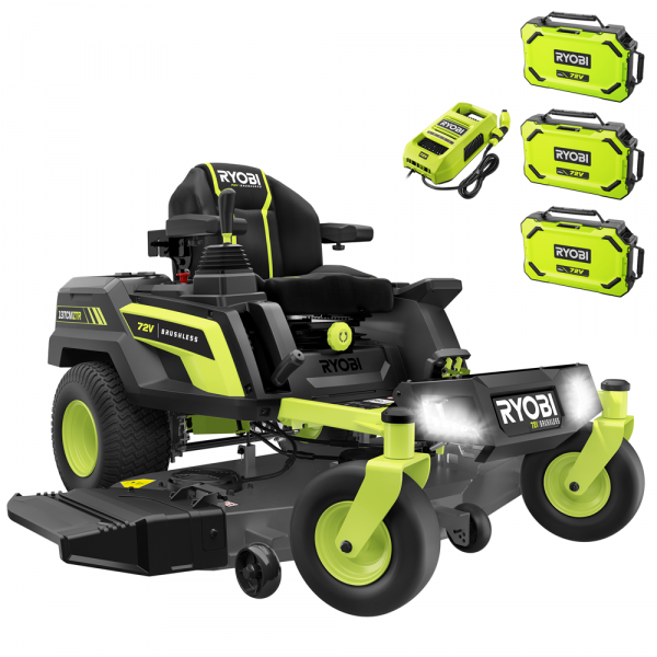 Ryobi ZTRX137 - Akku-Nullwendekreismäher - 72V/30Ah - 137cm Schnittbreite - 2in1