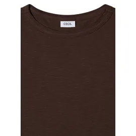 Cecil CECIL, Damen, Gr. XL (44), macchiato braun, Jersey, Obermaterial: 100% Baumwolle, unifarben, normal, hüftbedeckend, Rundhals, Shirts, aus Reiner Brown - XL