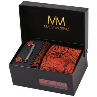 MASSI MORINO Krawattenset in Paisley Rot | Gr.: onesize