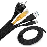 ECENCE 3m - 118inch Kabelschlauch 13-20mm Schwarz