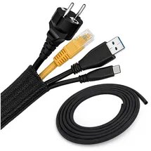 ECENCE 3m - 118inch Kabelschlauch 13-20mm Schwarz