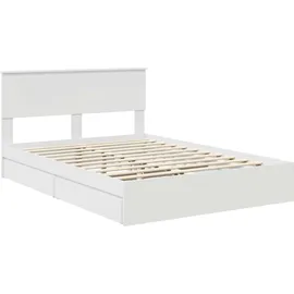 vidaXL Aufbewahrungsbett mit Kopfteil Weiß 140 x 190 cm Holzwerkstoff