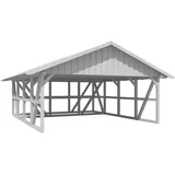 SKANHOLZ Skan Holz Carport Schwarzwald m. Dachschalung u. Abstellr. C 684 x 772 cm Weiß