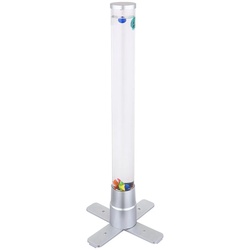 Wassersäule Farbwechsel Sprudelsäule Wohnzimmer, Dekoration Säle, LED RGB inkl. 3 Fische und 2 Kugeln LxBxH 24,6x24,6x61,1cm