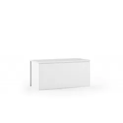 Dmora Koffer Miltonia, Geräumige Mehrzweck - Aufbewahrungsbox, Moderne Brust, 100% Made in Italy, 90x45h45 cm, Weiß
