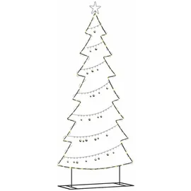vidaXL Metall Weihnachtsbaum mit Ständer Schwarz 210 cm Stahl