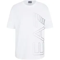 EA7 für Damen. 7W000185_AF10201 Logo-Serien-T-Shirt weiß (S), Lässig, Kurzarm, Bio-Baumwolle, Nachhaltig