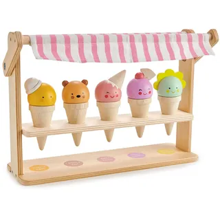 Tender Leaf Toys Tender Leaf 7508243 - Eistüten-Boutique, Eisladen, Holz, Maße: 33x12x26cm