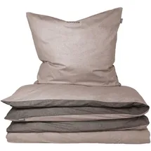SCHIESSER Doubleface Renforcé taupe/dunkelgrau 155 x 220 cm + 80 x 80 cm