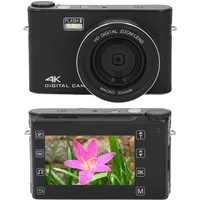 4K Digitalkamera, 64MP Auto Focus Vlogging -Kamera, 18 -fache Zoom -Kompaktkamera für Fotografie, Punkt- und Shoot -Videokamera, Support Bis zu 128G Speicherkarte (Black)