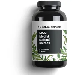 MSM Kapseln - 365 vegane Kapseln - Laborgeprüfte 1600mg Methylsulfonylmethan (MSM) Pulver pro Tagesdosis - Ohne Magnesiumstearat, hochdosiert und in Deutschland produziert 365 St