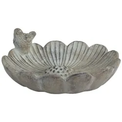 Chic Antique Vogelbad Blume mit Vogel am Rand, Ø26 x H10 cm, verte