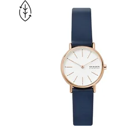 Quarzuhr SKAGEN "SIGNATUR LILLE", blau (dunkelblau, weiß), Armbanduhren, Damen, Armbanduhr, Damenuhr, analog, Edelstahlarmband