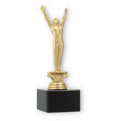 Pokal Kunststofffigur Turnen Herren goldmetallic auf schwarzem Marmorsockel 20,0cm