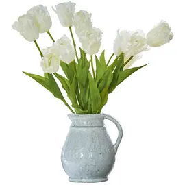 Loberon Kunstblume Tulpe 6er Set Lamarr - weiß/grün