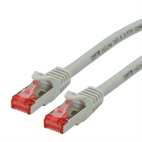 ROLINE 21.15.2951 RJ45 Netzwerkkabel Patchkabel Kat.6 S/FTP (PiMF), Component Level, LSOH, Grau 0,3 m