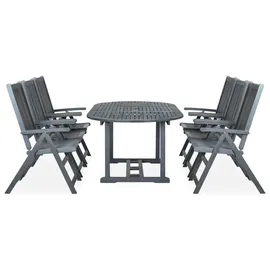 vidaXL Garten-Essgruppe 7-tlg. grau 47278