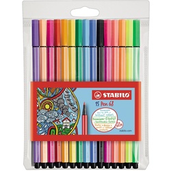 STABILO Premium-Filzstift Pen 68 Kunststoffetui VE=15 Farben