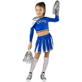 Funidelia | USA Cheerleader Kostüm mit Zubehör für Mädchen Cheerleader, American Football, Gymnasium, Berufe - Kostüm für Kinder & Verkleidung für Partys, Karneval & Halloween - Größe 5-6 Jahre