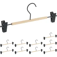 Relaxdays Hosenbügel 10er Set, verstellbare Clips, Spannbügel für Röcke