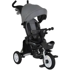 Byox Tricycle Flexy Lux 3 in 1 Dreirad, klappbar, Gummireifen, drehbarer Sitz dunkelgrau